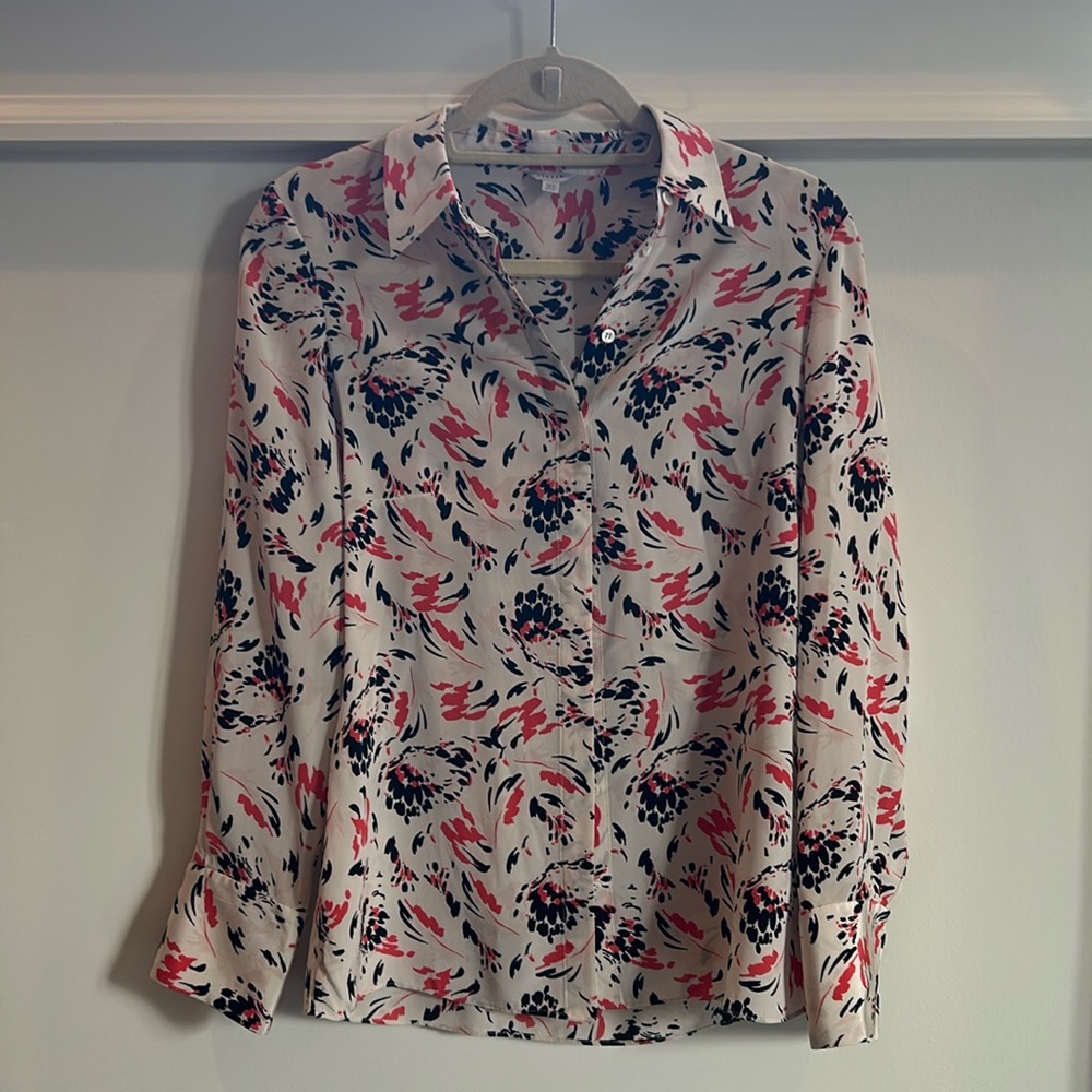 Patterned Long Sleeve Button Down